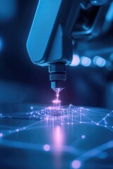 Fototapeta premium close-up of ai-driven robotic arm assembling tiny electronic components with precision