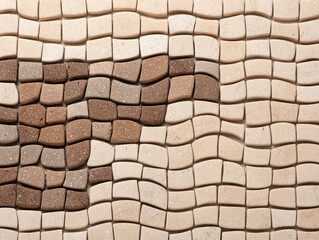 Naklejka premium Abstract mosaic with earthy tones and wavy pattern