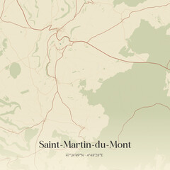 Obraz premium Vintage map of Saint-Martin-du-Mont, France.