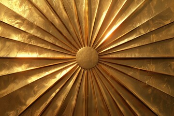 A vintage sunburst design features gold rays converging around a central point, creating a luxurious focal point