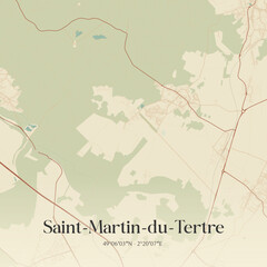 Obraz premium Vintage map of Saint-Martin-du-Tertre, France.