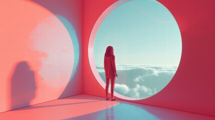 Obraz premium A person accepts themselves fully, embracing inner growth and self-love.