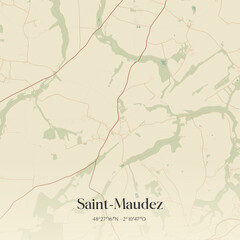 Obraz premium Vintage map of Saint-Maudez, France.