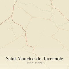 Fototapeta premium Vintage map of Saint-Maurice-de-Tavernole, France.