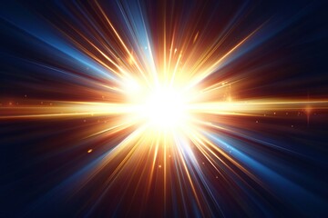 Fototapeta premium A bright center emits a strong radial burst, highlighted by soft lighting and speed lines radiating outward