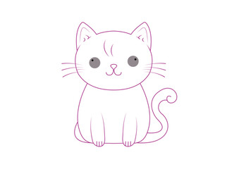 Minimalist Cat Line Art Illustration