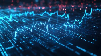 Sleek heartbeat pulse monitor showcasing electric wave signal on oscilloscope with glowing ecg line