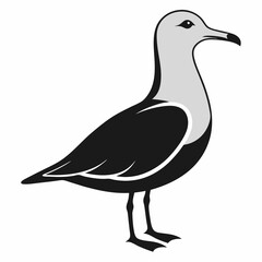 Minimalist Seagull Silhouette Vector Icon for Clean Designs