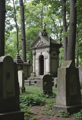 Fototapeta premium Old cemetery in the woods