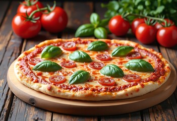 Traditional italian pizza with fresh ingredients