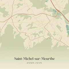 Obraz premium Vintage map of Saint-Michel-sur-Meurthe, France.