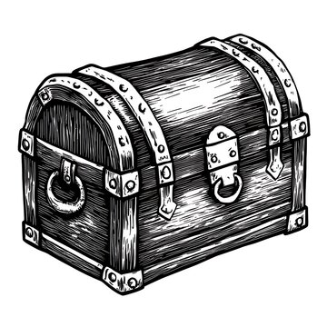 recommend clip art: Vintage treasure chest illustration