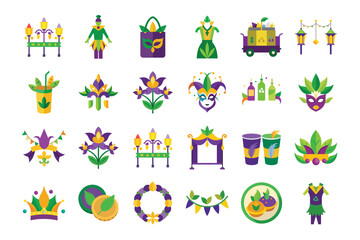 Obraz premium bandle mardi gras sustainable & eco-friendly themes vector illustration