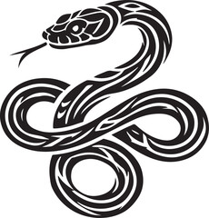 a black and white snake on a white background