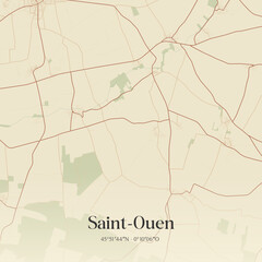 Obraz premium Vintage map of Saint-Ouen, France.