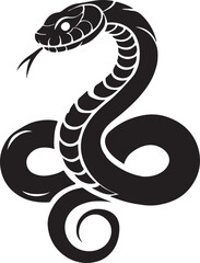 a black and white snake on a white background