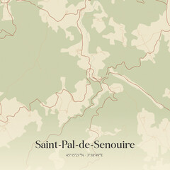 Obraz premium Vintage map of Saint-Pal-de-Senouire, France.