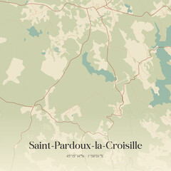 Fototapeta premium Vintage map of Saint-Pardoux-la-Croisille, France.