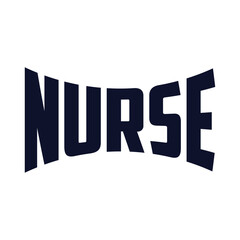 Nurse typography clip art design on plain white transparent isolated background for card, shirt, hoodie, sweatshirt, apparel, tag, mug, icon, poster or badge