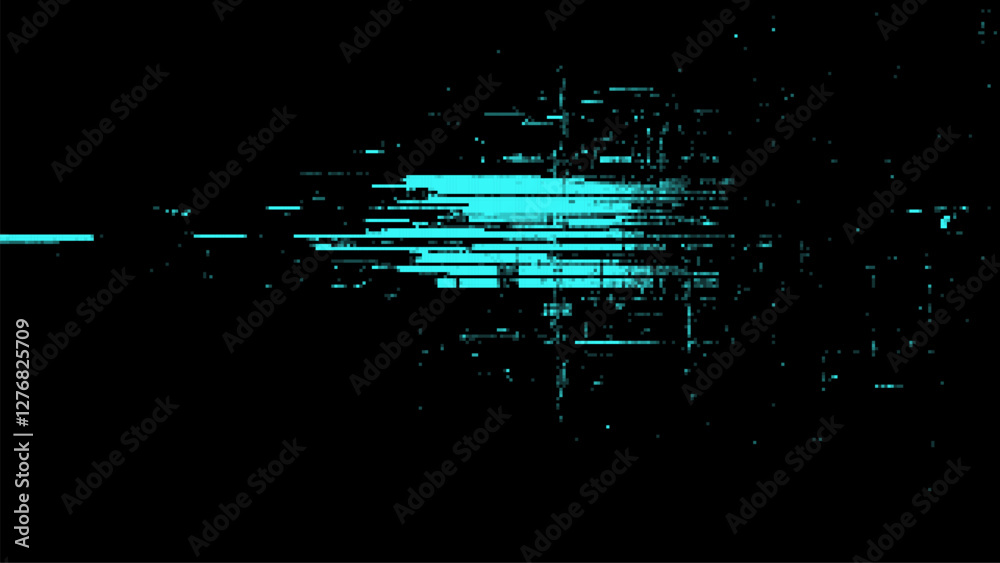 Poster Abstract digital particles and lines. glitch effect background. abstract digital noise pattern. a cyber technology abstract background. pixel art. vector minimalistic design.