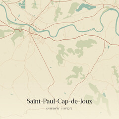 Obraz premium Vintage map of Saint-Paul-Cap-de-Joux, France.