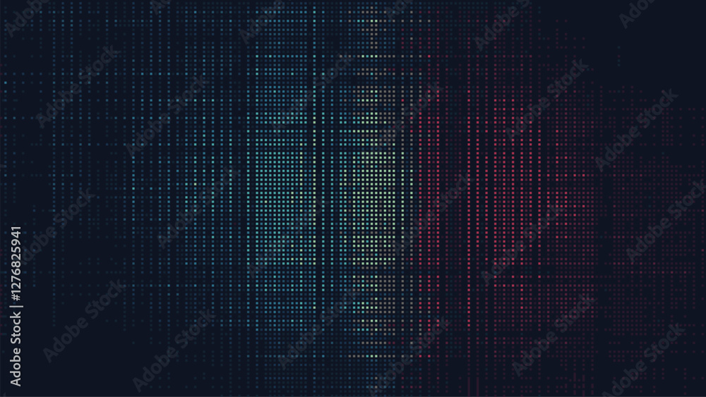 Poster A dark background with pixelated dots. pixel art pattern. abstract design of retro digital technology. cyberpunk style. tech wallpaper. vector graphics.
