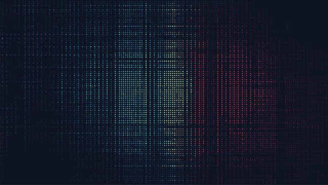 A dark background with pixelated dots. pixel art pattern. abstract design of retro digital technology. cyberpunk style. tech wallpaper. vector graphics.