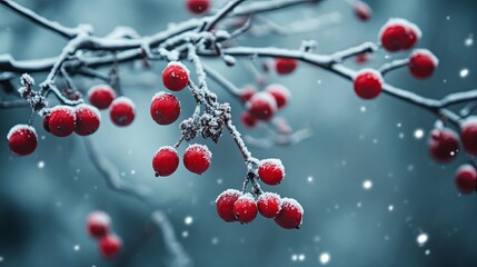 Tranquil Snowy Landscape with Soft Winter Atmosphere and Empty Space