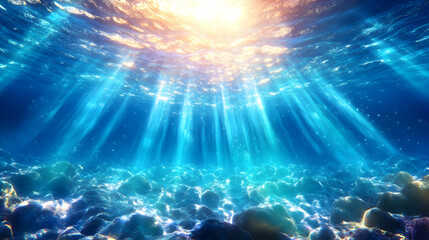 Underwater sunbeams illuminate ocean floor (4)