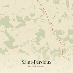 Obraz premium Vintage map of Saint-Perdoux, France.