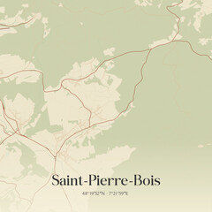 Obraz premium Vintage map of Saint-Pierre-Bois, France.