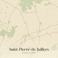 Obraz premium Vintage map of Saint-Pierre-de-Juillers, France.