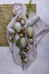 Festive Easter paintd green eggs