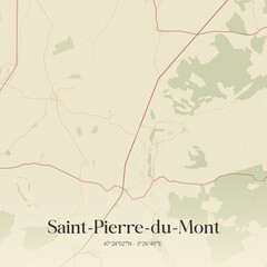 Obraz premium Vintage map of Saint-Pierre-du-Mont, France.
