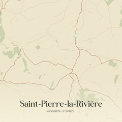 Obraz premium Vintage map of Saint-Pierre-la-Rivière, France.