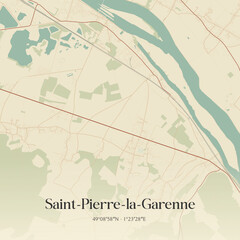 Obraz premium Vintage map of Saint-Pierre-la-Garenne, France.