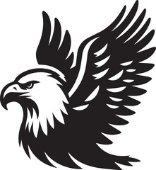 A simple Bald Eagle  vector style with white background