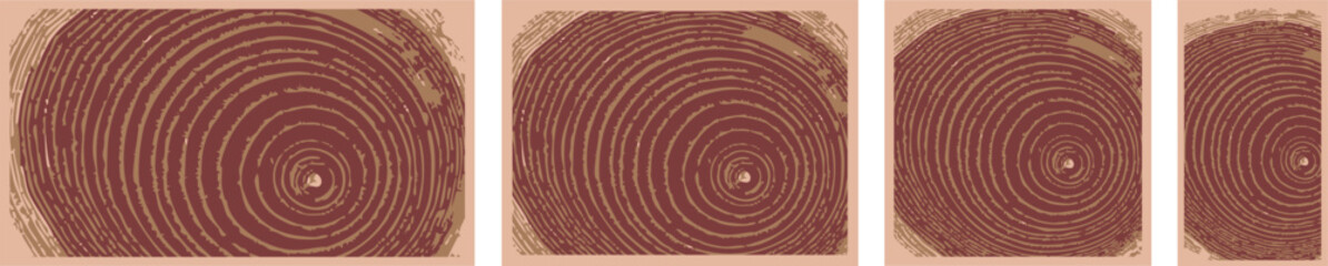 Decorative Wood Cross-Section Vector Textures – Nature-Inspired Backgrounds
