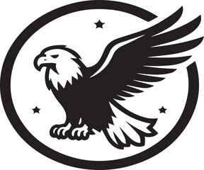 A simple Bald Eagle  vector style with white background