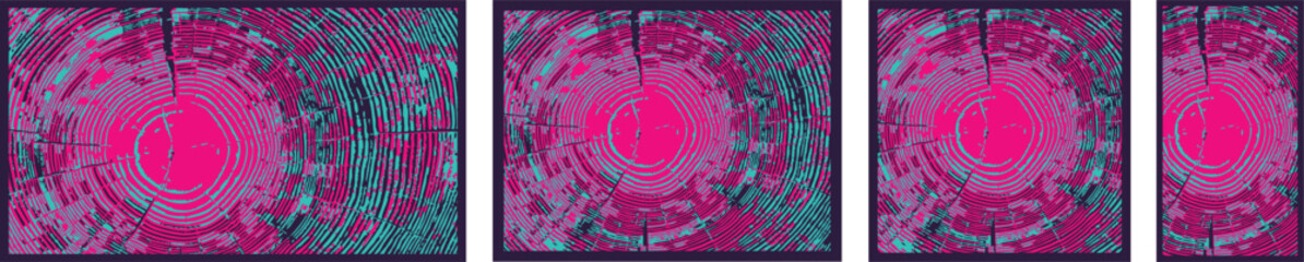 Tree Rings Vector Set – Wood Slice Print Textures for Posters, Invitations, and Design
