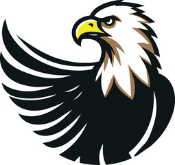 A simple Bald Eagle  vector style with white background