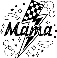 Retro Checkered Mama Mother T-shirt Design | Vintage Mom typography t shirt design