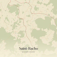 Vintage map of Saint-Racho, France.