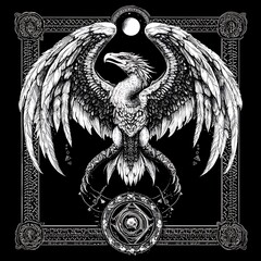 Obraz premium Mythical bird graphic design, winged creature art