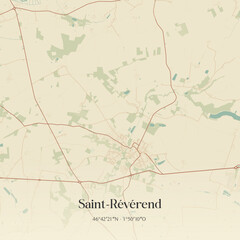 Obraz premium Vintage map of Saint-Révérend, France.