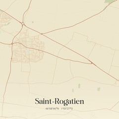 Obraz premium Vintage map of Saint-Rogatien, France.
