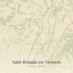 Fototapeta premium Vintage map of Saint-Romain-en-Viennois, France.