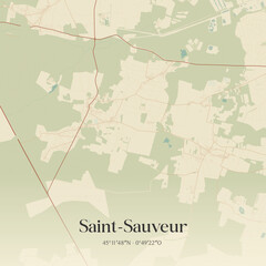 Obraz premium Vintage map of Saint-Sauveur, France.