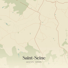 Obraz premium Vintage map of Saint-Seine, France.