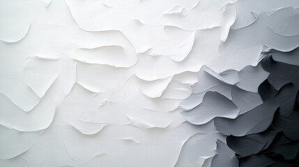 Contemporary abstract art with textured white and black design. Ideal for modern interiors, enhancing artistic appeal and sophistication.